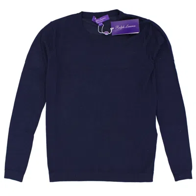 Pre-owned Ralph Lauren Women's Sweater, Purple Label, 100% Cashmere Crew Neck, Long Sleeve In Navy