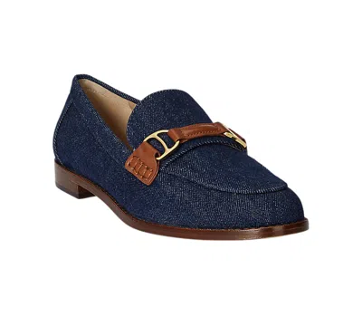 Ralph Lauren Women's Tasha Leather Loafers In Vayra Denim Wash,lauren Tan