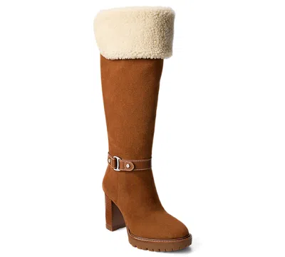 RALPH LAUREN WOMEN'S TASHA SUEDE & SHEARLING TALL HEEL BOOT