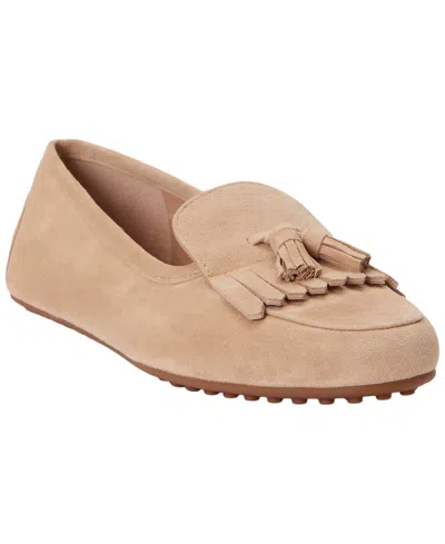Ralph Lauren Tayte Suede Kiltie Driver In Tan In Multi
