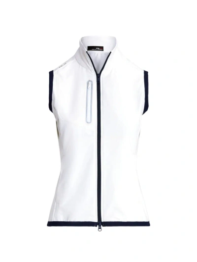 Ralph Lauren Women's Tech Terry Vest In Ceramic White Refined Navy