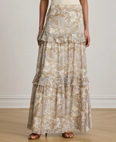 Ralph Lauren Women's Tiered A-line Maxi Skirt In Multi