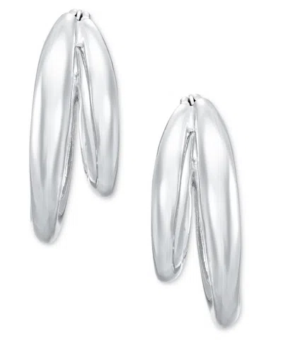 Ralph Lauren Women's Titanium Puffy Split Hoop Earrings In Metallic