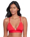 Ralph Lauren Womens Toggle V Neck Bikini Top Classic Band Hipster Bikini Bottoms In Red