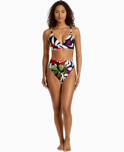 Ralph Lauren Women's Triangle V-neck Bikini Swim Bra Top In Multi