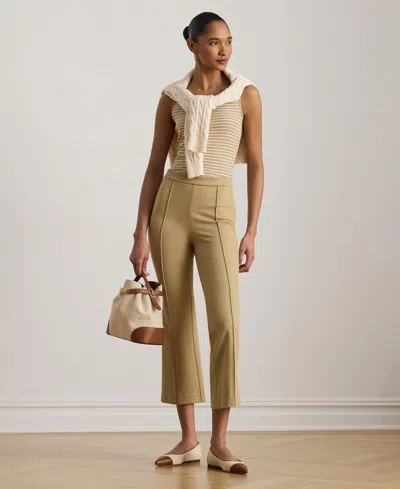 Ralph Lauren Twill Flare Ankle Pant In Birch Tan In Brown