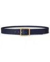 Ralph Lauren Women's Two-tone Reversible Crosshatch Belt In Blue