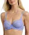 Ralph Lauren Women's Unlined Lace Full Coverage Bra 4l0026 In Soft Hydrangea