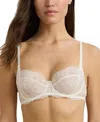 Ralph Lauren Women's Unlined Lace Full Coverage Bra 4l0026 In White