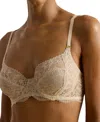 Ralph Lauren Women's Unlined Lace Full Coverage Bra In Neutral