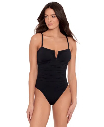 RALPH LAUREN WOMEN'S V-WIRE ONE-PIECE SWIMSUIT