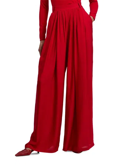 Ralph Lauren Vannesa Satin Wide-leg Pant In Bright Red