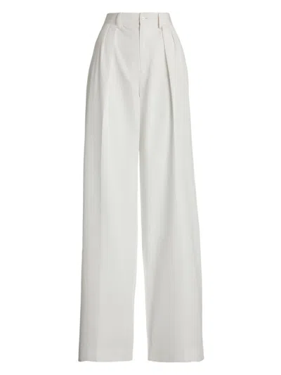 Ralph Lauren Women's Washed Cotton High-rise Wide-leg Pants In White