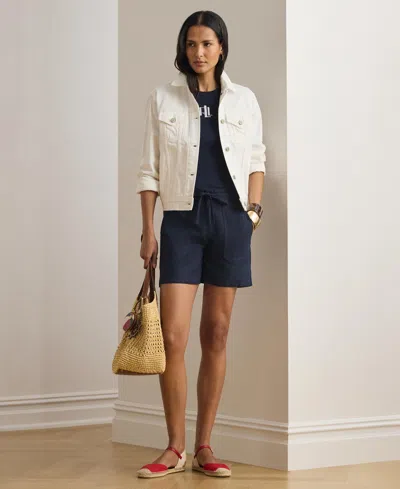 Ralph Lauren Women's Wide Leg High Rise Shorts In Blue