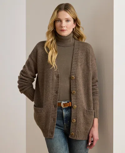 RALPH LAUREN WOMEN'S WOOL-BLEND V-NECK CARDIGAN