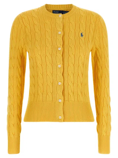 Ralph Lauren Yellow Knitted Crew Neck Cardigan