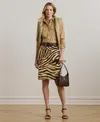 Ralph Lauren Women's Zebra-print Linen-cotton Pencil Skirt In Animal Print