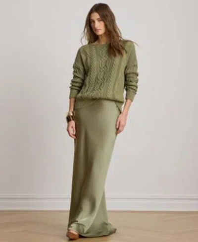Ralph Lauren Womens A Line Charmeuse Maxi Skirt In Tobacco Bronze