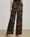 Ralph Lauren Womens Belting Print Wide Leg Pants P Xs Xxl In Black