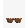 Ralph Lauren Womens 6j000431 Rectangle-frame Acetate Sunglasses Brown In Brown