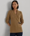 Ralph Lauren Womens Buckled Cotton Sweater Xs P L In Brown