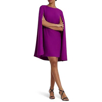 Ralph Lauren Womens Cape Wide Neck Mini Dress In Purple