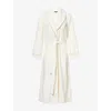 Ralph Lauren Womens Cream Dalton Fleece Long Robe In White