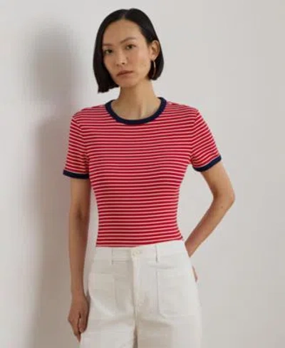 Ralph Lauren Womens Crewneck Short Sleeve Top In Red