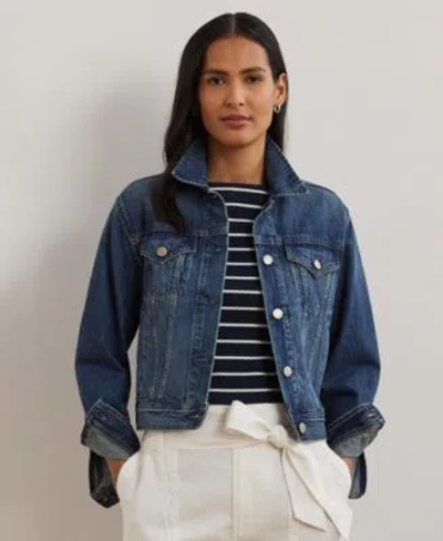 Ralph Lauren Womens Denim Trucker Jacket Xs P L In Blue