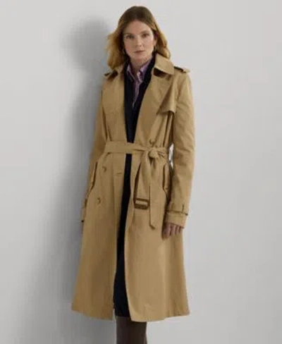 Ralph Lauren Womens Double Breasted Trench Coat 0 22w In Brown