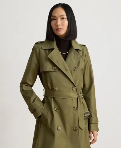 Ralph Lauren Womens Double-breasted Belted Trench Coat In Light Agave