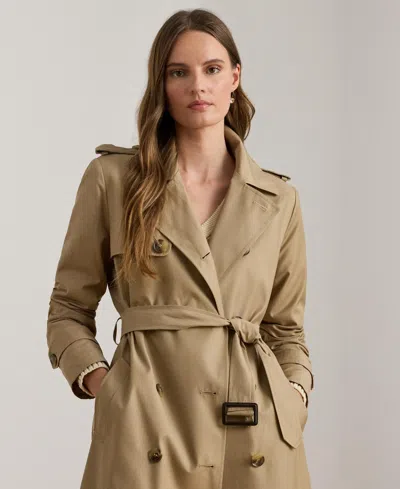 Ralph Lauren Womens Double-breasted Belted Trench Coat In Sand