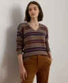 Ralph Lauren Womens Fair Isle V Neck Sweater P Xs Xxl In Multi