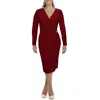 Ralph Lauren Womens Faux-wrap Midi Midi Dress In Red
