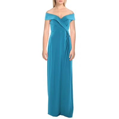 Ralph Lauren Womens Gathered Polyester Maxi Dress In Blue