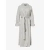 Ralph Lauren Womens Grey Heather Dalton Fleece Long Robe In White