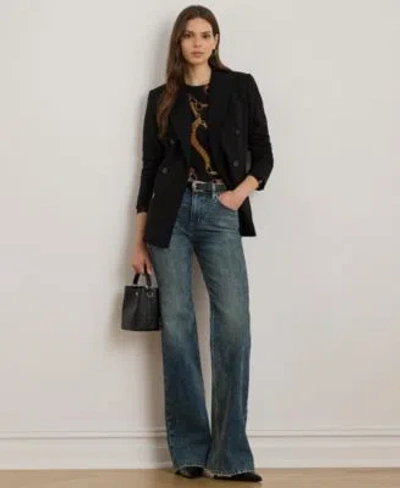 Ralph Lauren Womens High Rise Flare Jeans 0p 22w In Blue