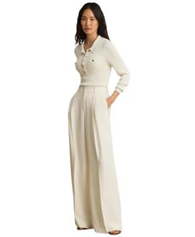 Ralph Lauren Womens High Rise Wide Leg Pants In Birch Tan