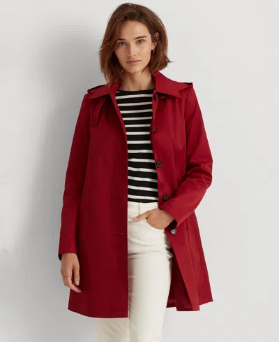 Ralph Lauren Womens Hooded A-line Raincoat
