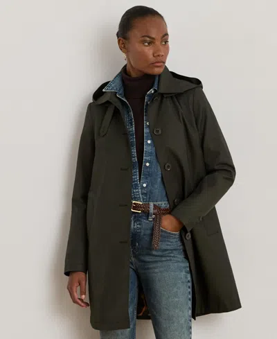 Ralph Lauren Womens Hooded A-line Raincoat