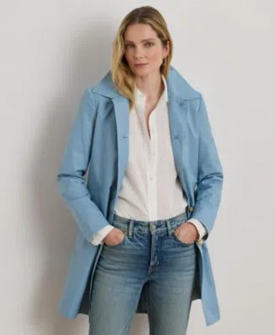 Ralph Lauren Womens Hooded Raincoat In Blue