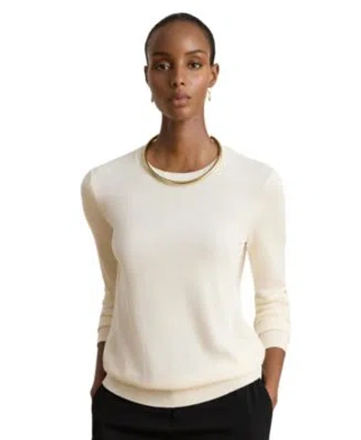 Ralph Lauren Womens Long Sleeve Crewneck Sweater In Neutral