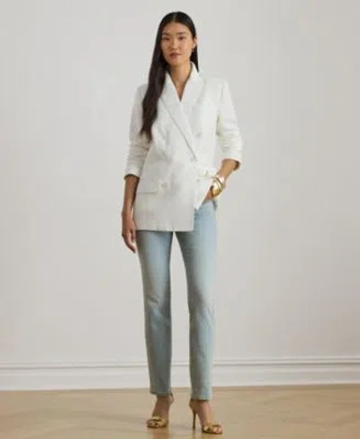 Ralph Lauren Womens Mid Rise Straight Ankle Jeans