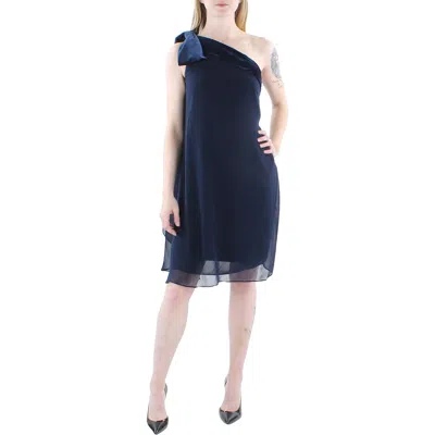 Ralph Lauren Womens One Shoulder Mini Cocktail And Party Dress In Blue