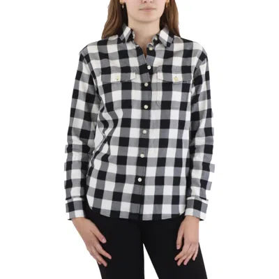 Ralph Lauren Womens Plaid Cotton Button-down Top In Black