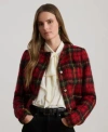 Ralph Lauren Womens Plaid Long Sleeve Jacket 0p 18 In Multi