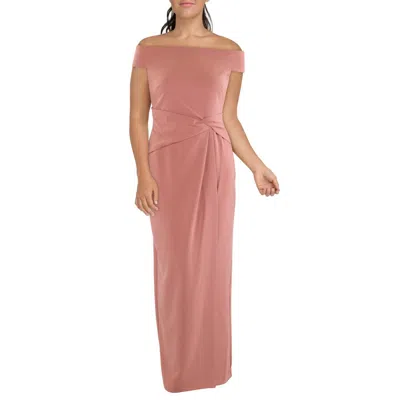 Ralph Lauren Womens Pleated Polyester Evening Dress In Pink
