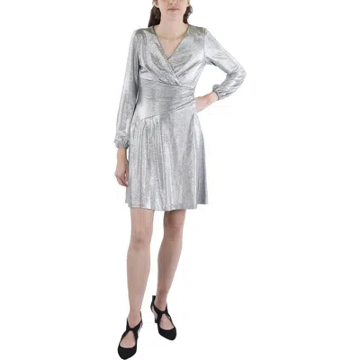 Ralph Lauren Womens Polyester Wrap Dress In Silver
