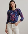 Ralph Lauren Womens Print Cotton Blend Sweater P Xs 3x In Multi