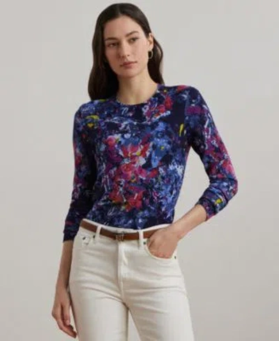 Ralph Lauren Womens Print Cotton Blend Sweater P Xs 3x